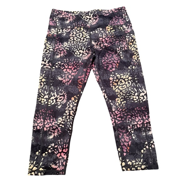 Constantly Varied Gear Women's Leggings - Pink and Yellow "Untamed" Size Large - Picture 1 of 4